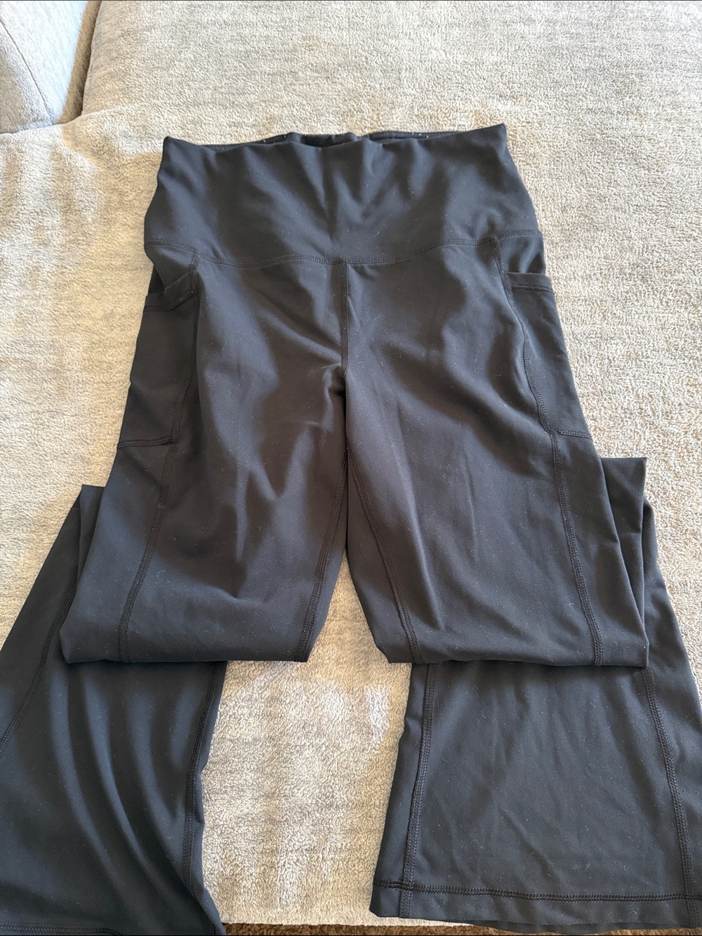 Yogalicious Black Boot-Cut Active Pants with Side Pockets